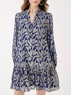 Lilly Pulitzer Evaline Silk Navy Blue Popover Dress Size 6